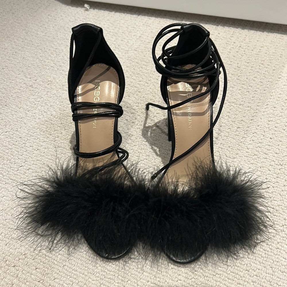 BCBG feather heels